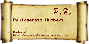 Paulcsenetz Humbert névjegykártya